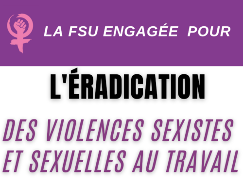 La FSU s’engage contre les violences sexistes et sexuelles au travail
