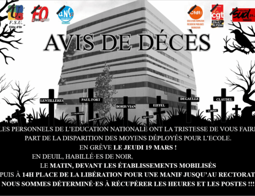 Mobilisation générale pour la rentrée 2026 ! Jeudi 19 mars : Tous.tes en grève et en action !